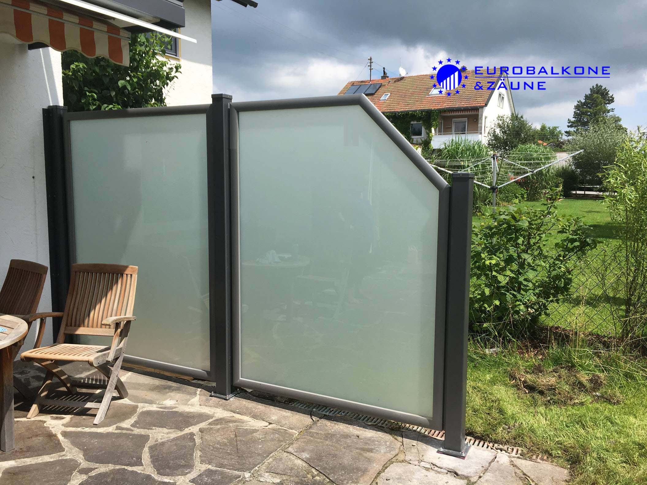 Glas Sichtschutz Zaun