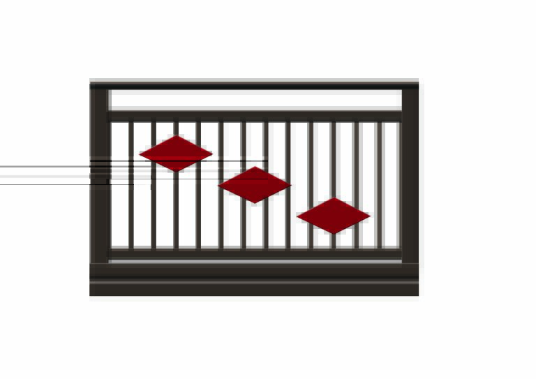 Zeichnung Balkongeländer aus Alu mit Dekorelementen